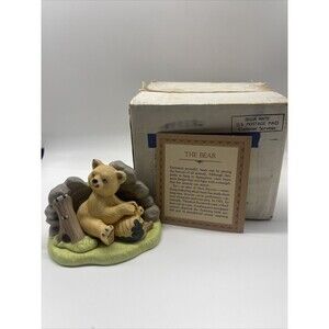 Franklin Mint Vintage The Bear Woodland Surprises Porcelain Figurine NIB